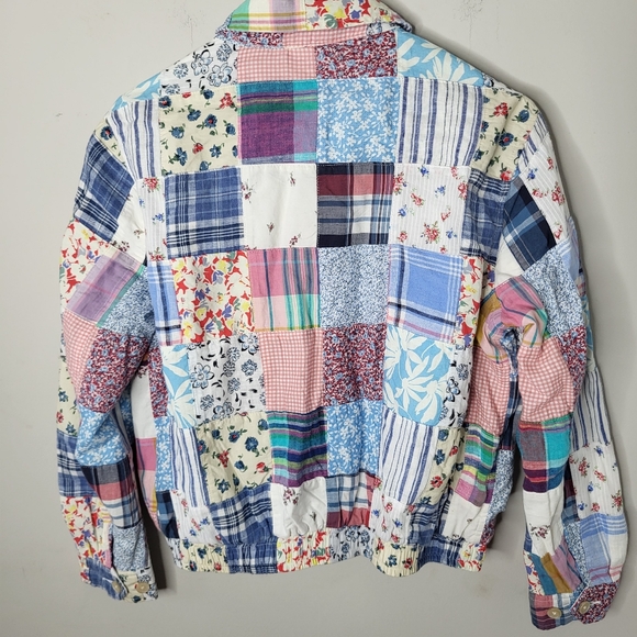 Polo Ralph Lauren RARE Multicolor Patchwork Cotton linen Bomber Jacket - Picture 5 of 8